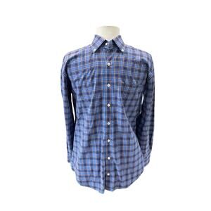 Peter Millar Blue Long Sleeve Button Up Collar Dress Shirt Men’s Size Medium-EUC
